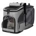 KAMA MUTA Grey Pet Backpack Carrier for Cats and Small Dogs, Lightweight Travel Bag with Ventilation and Safety Features
